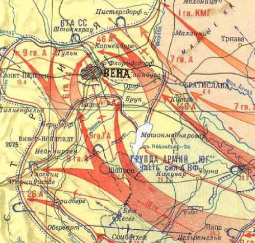 13 апреля 1945 года войсками маршала Толбухина освобождена от немецко-фашистских захватчиков